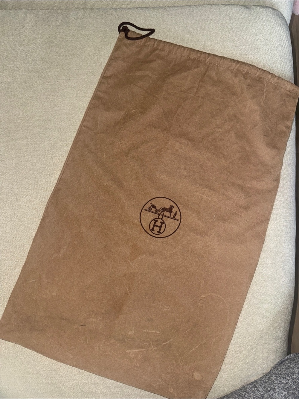 Hermes Brown Drawstring Dust Bag